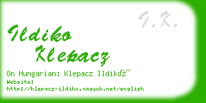 ildiko klepacz business card